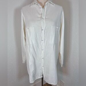 CP Shades 100% Cotton Tunic Length Button Down Shirt
